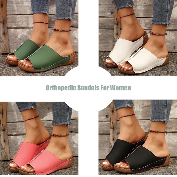 Women's White Slide Sandals - Picture 6 of 8